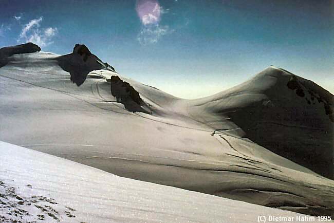 Blick auf die südlichen Monte Rosa Gipfel